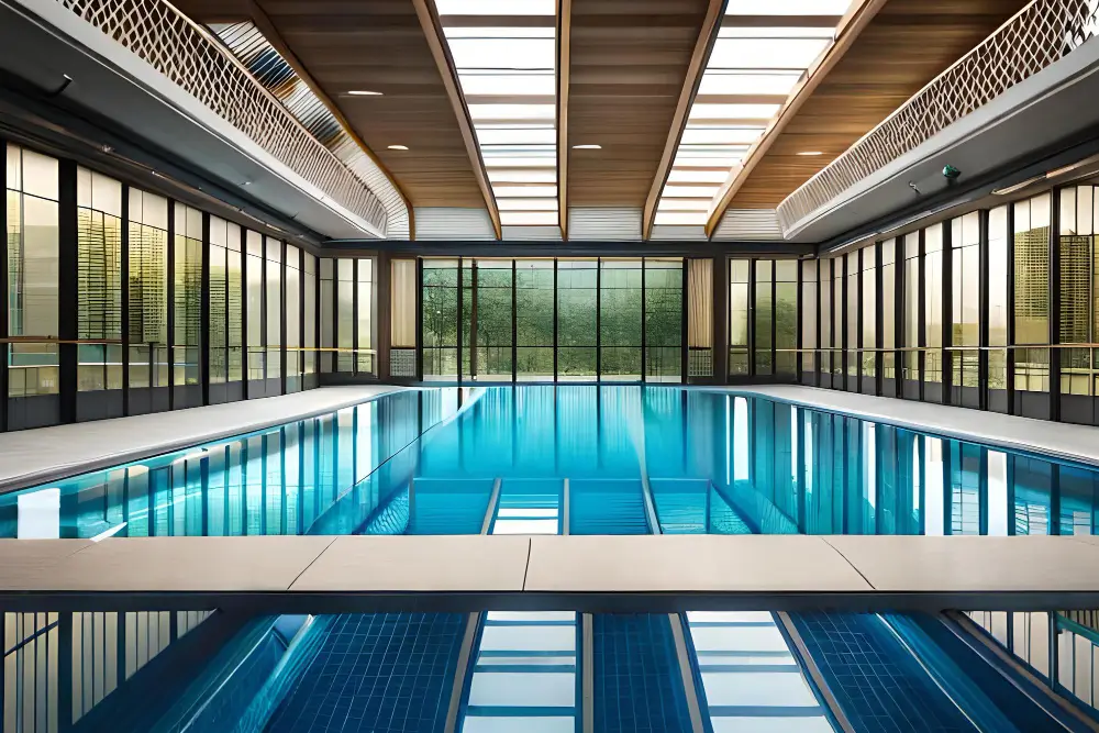 Bird proofing protecting a hotel pool deck and terrace area